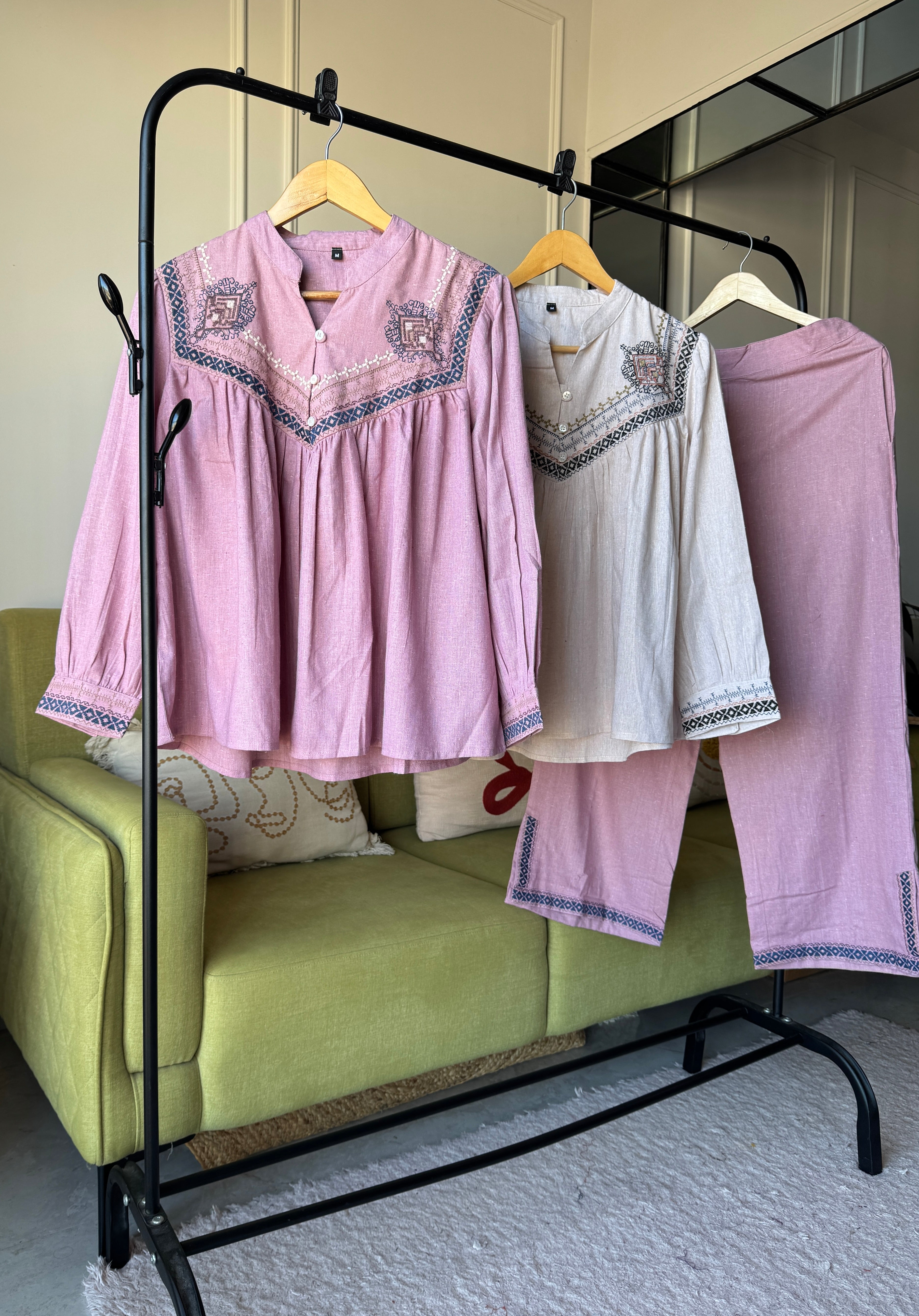 Neha Embroided Khadi Cotton Coord Set