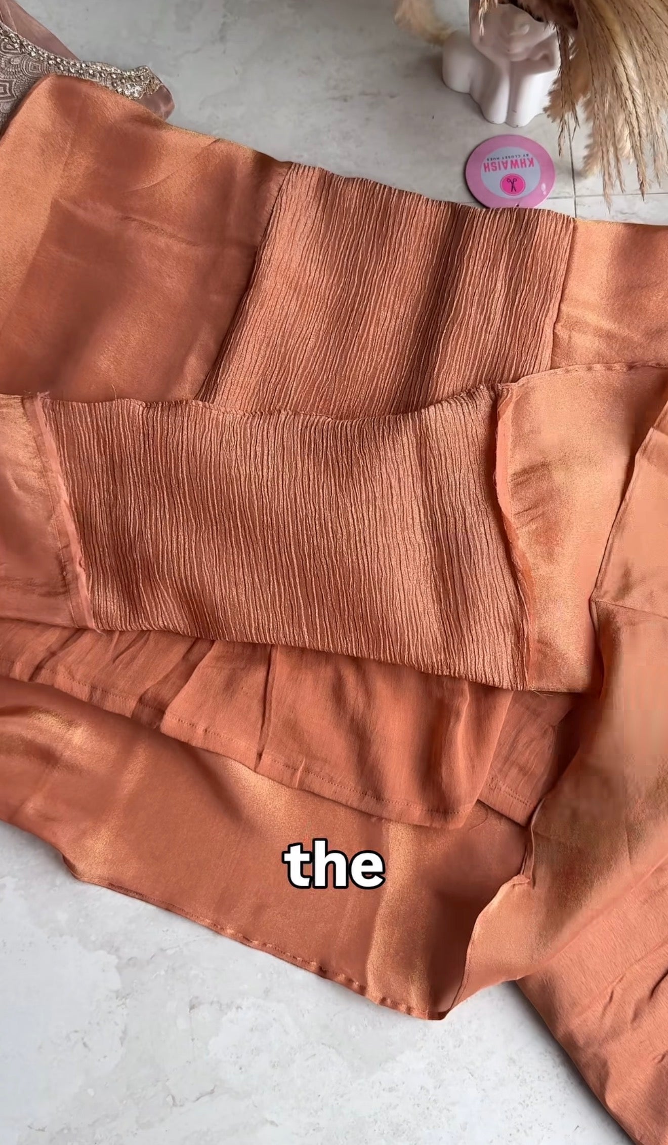Rajvi Handwork Tissue Dress- Orange
