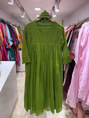 Kareena Scalloped Neck Anarkali Dress- Green (Pre Order 12 Days)