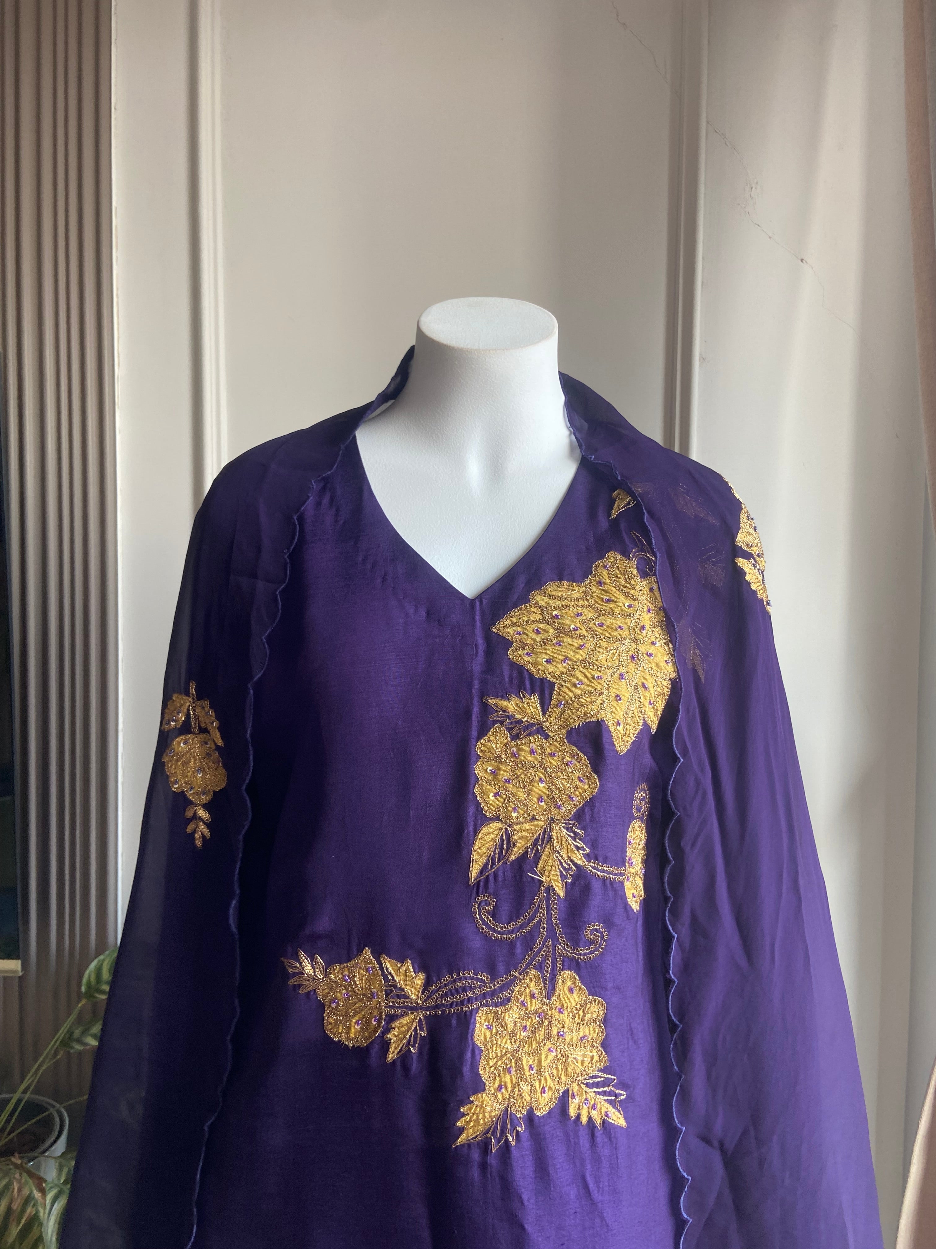 Hetal Handwork Dress-Purple