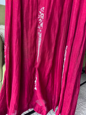 Naina Handwork Mul Chanderi Dress- Maroon