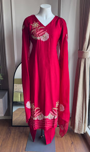 Purti Handwork Dress- Red