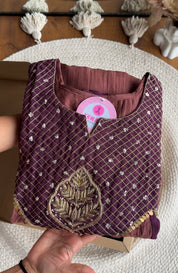 Alia Dual Tone Mul Chanderi Dress- Brown 🤎