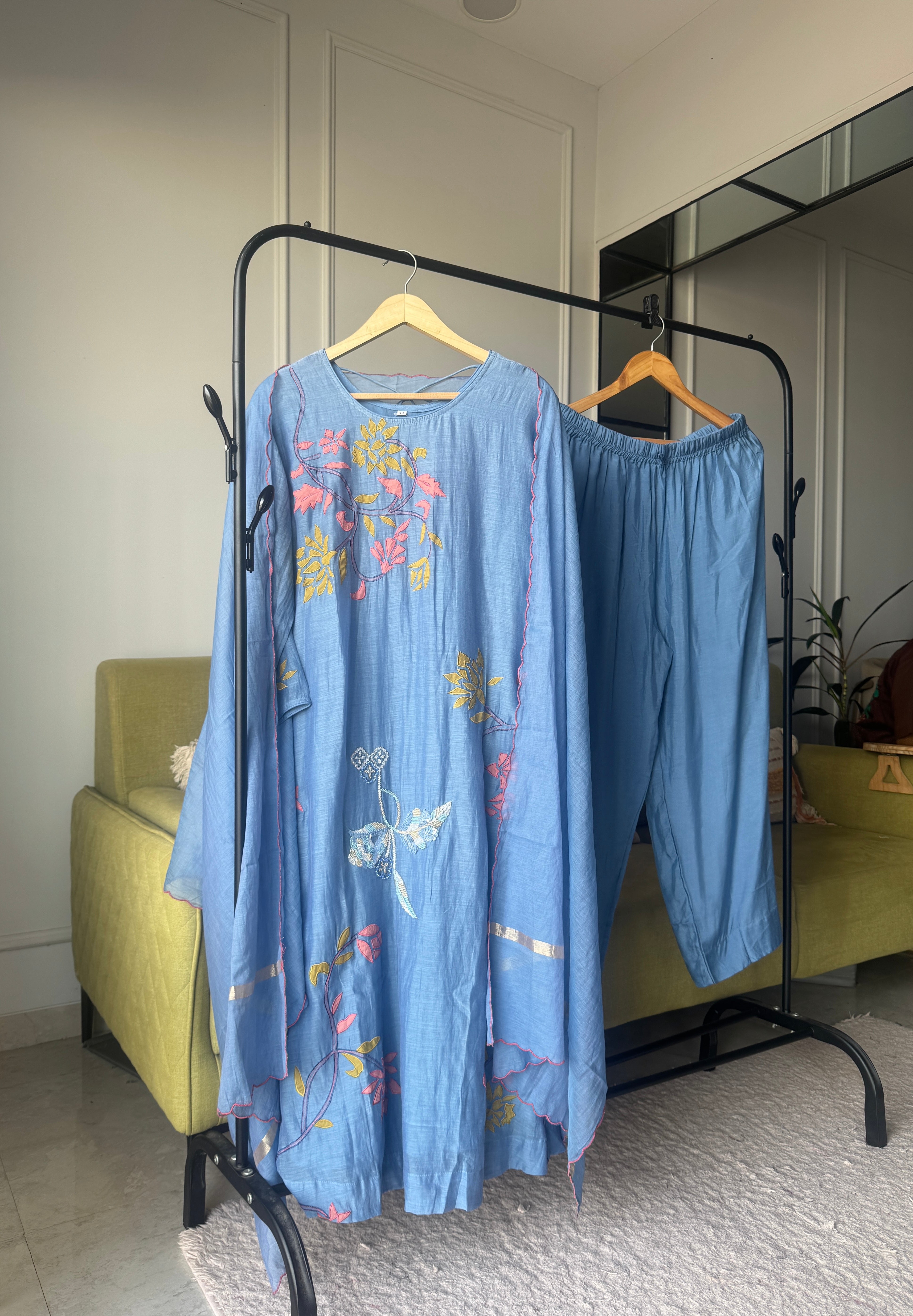 Meera mul chanderi aline dress