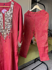 Rajini Tissue Shimmer Handwork Coord Set