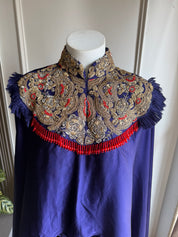 Anushka pure jardozi hand work short kaftan with dhoti- purple