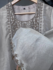 Devika Handwork Tissue Coord Set- Golden