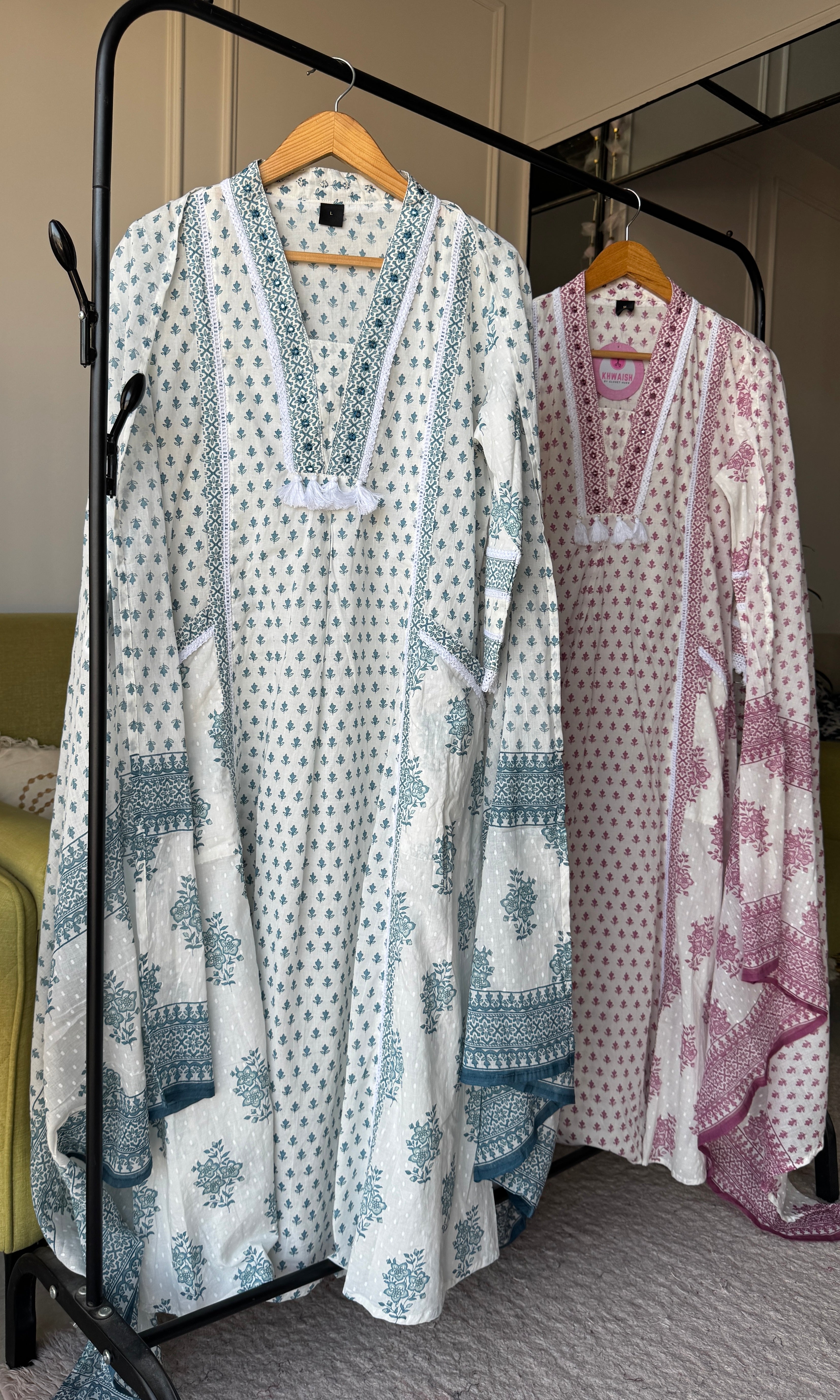 Pihu Bell Sleeves Print Cotton Dress