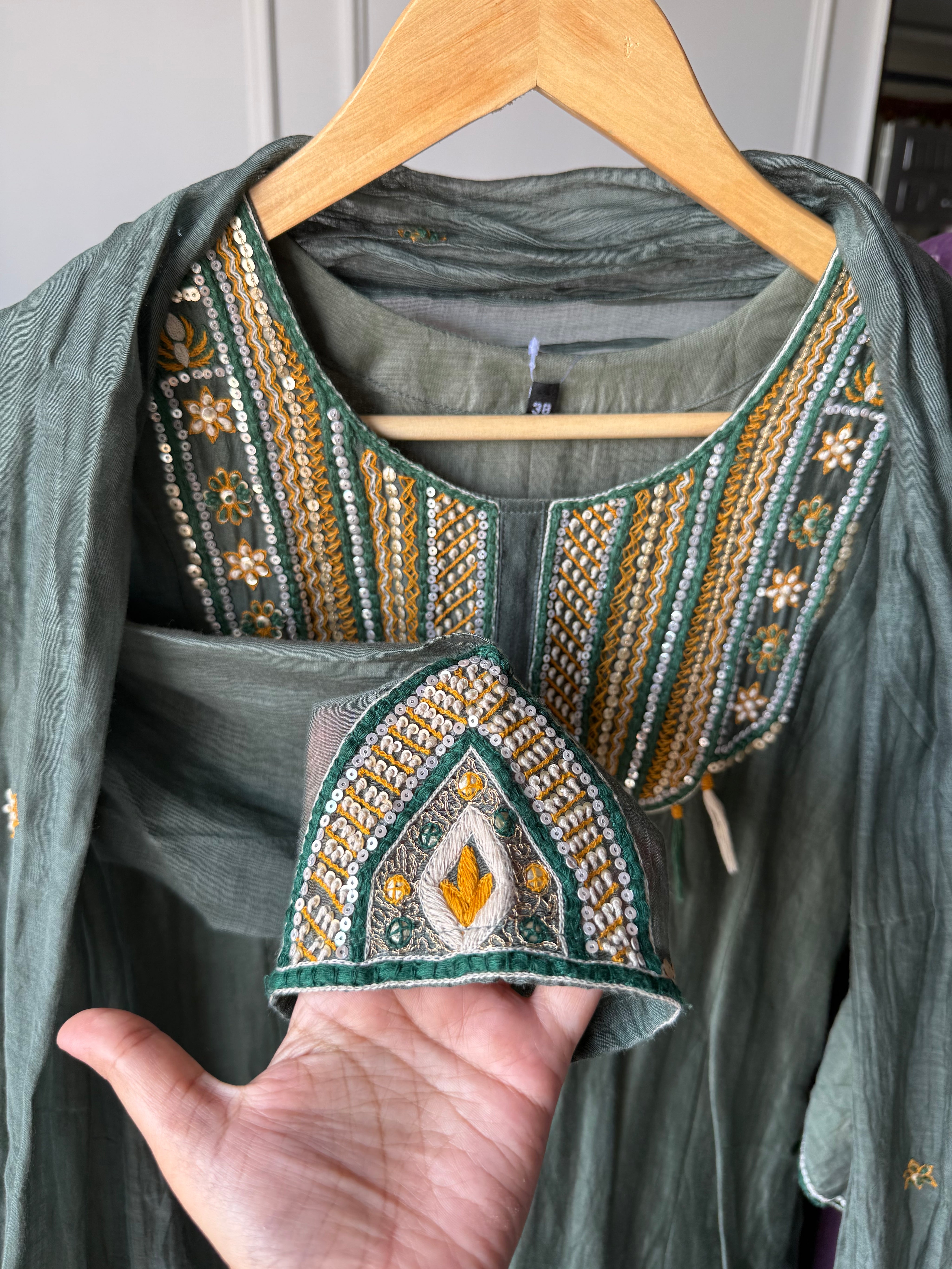Alfiya Mul Chanderi Embroided Dress
