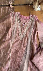 Tarini Short Kurta Palazzo Dress- Powder Peach