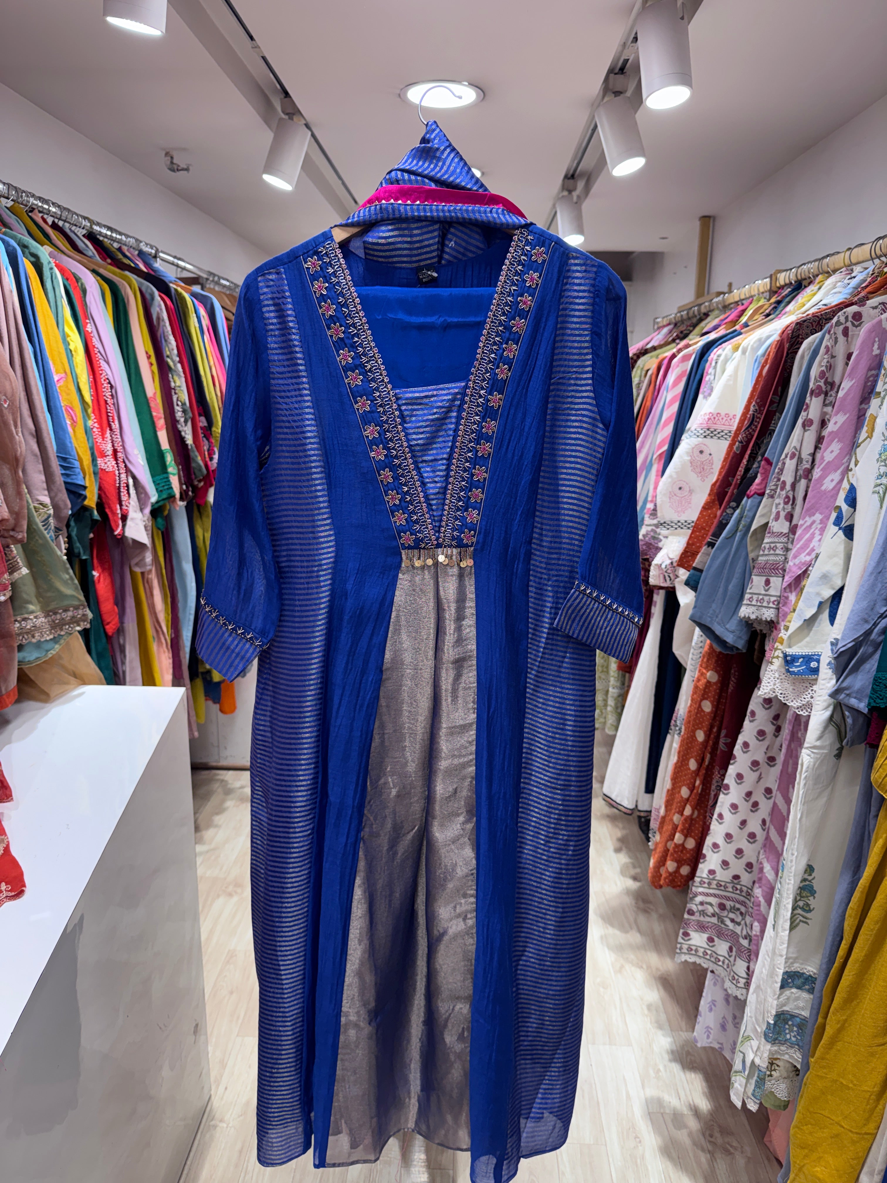 Tina Handwork Dress - Blue