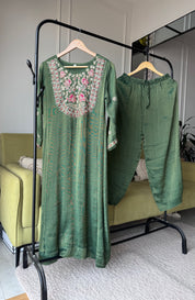 Shifa Handwork Dress- Green