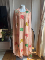 Jasmine Embroided Dress- Peach