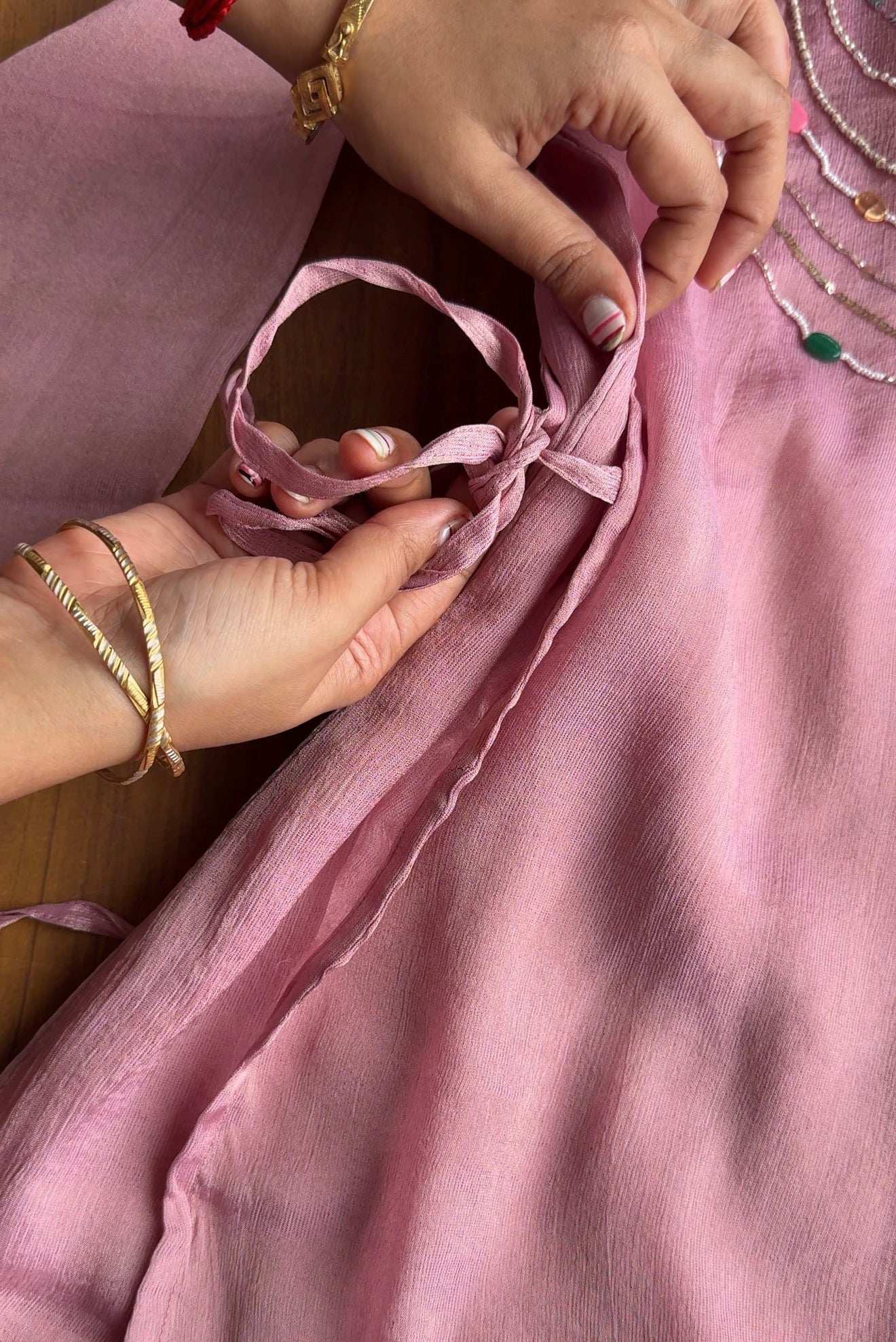 Ishika Three Piece Coords - Baby Pink