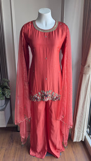 Khyati Handwork Dress- Rust