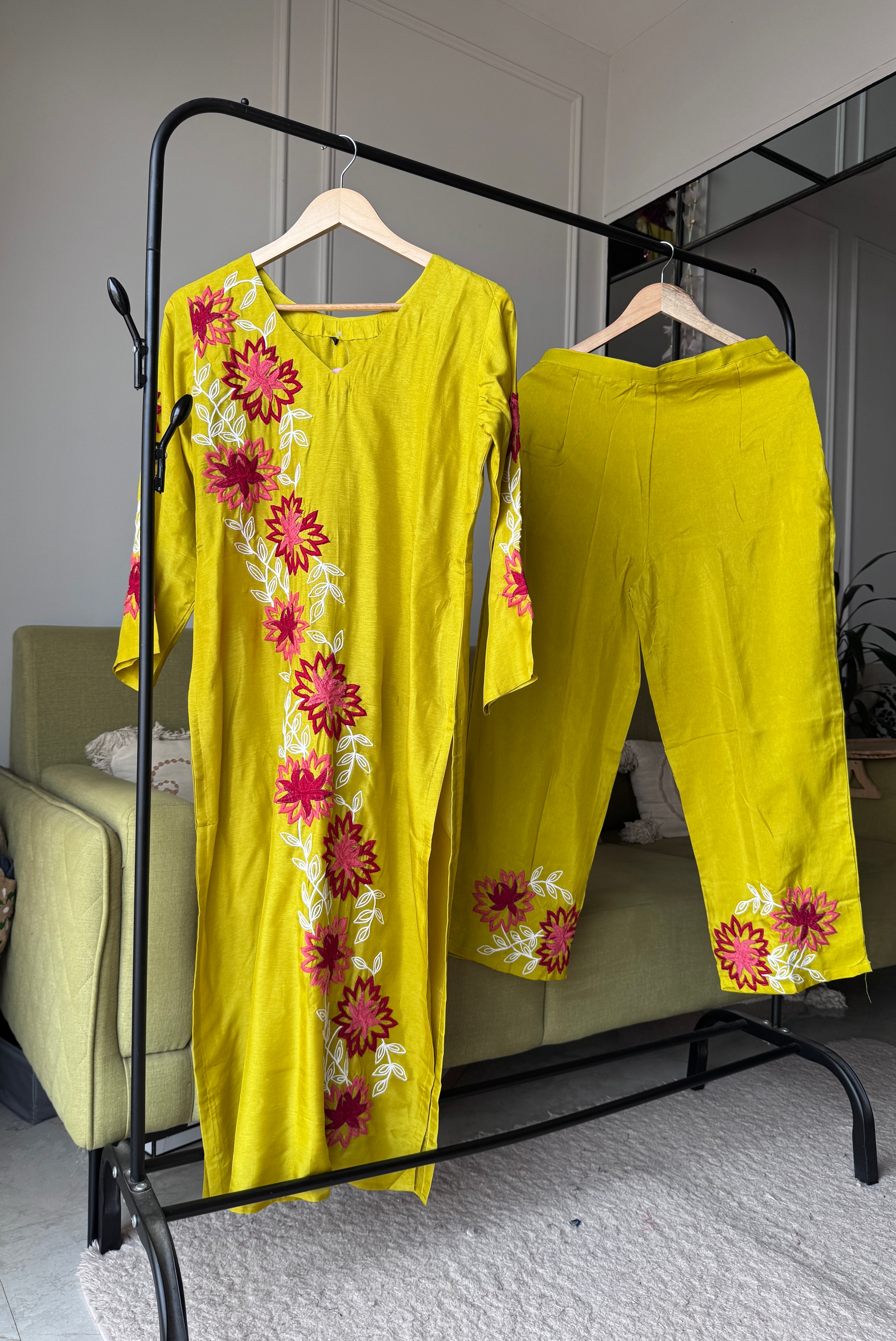 Mishi Embroided Dress- Yellow