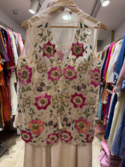 Payal Handwork Handwork Jecket With Padded Top And Super Flare Plazzo