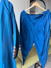 Raveena Embroided Tulip Pant Coord Set-Blue