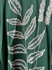 Komal Embroided Cotton Dress- Green