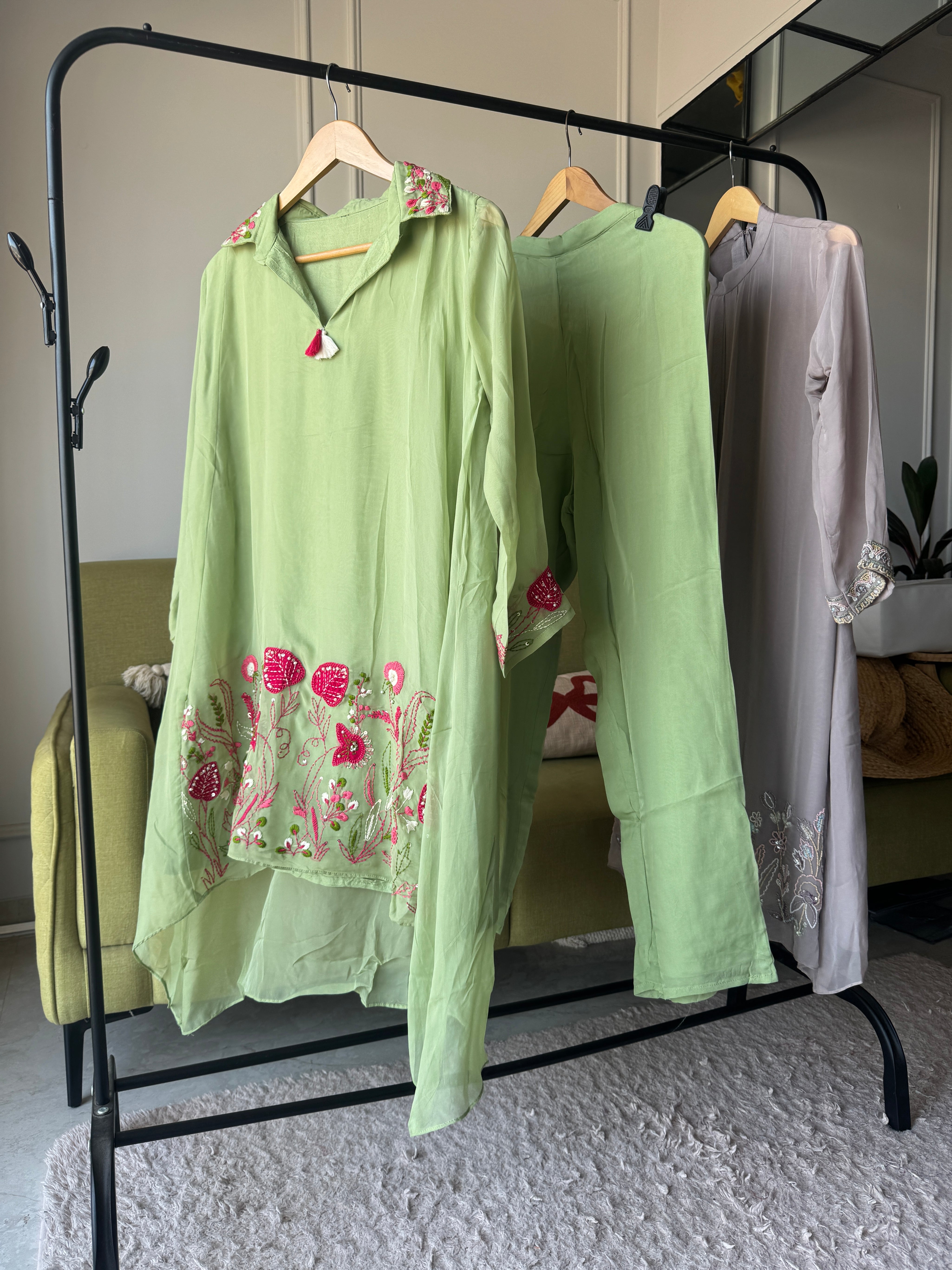 Sonika Embroided Oranganza Coord Set