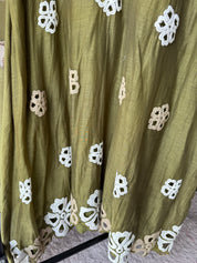 Mehek Aline  Mul Chanderi Dress- Mehndi Green