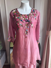 Devika Embroided Dress- Pink (Make to Order)
