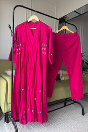 Tani Embroided Dress- Pink