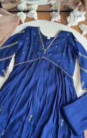 Sunidhi Alia Neck Dress-Midnight Noor