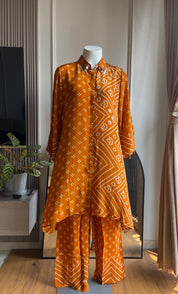 Pooja bandhani coord set- Orange
