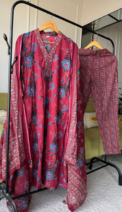 Printed suit set- Red