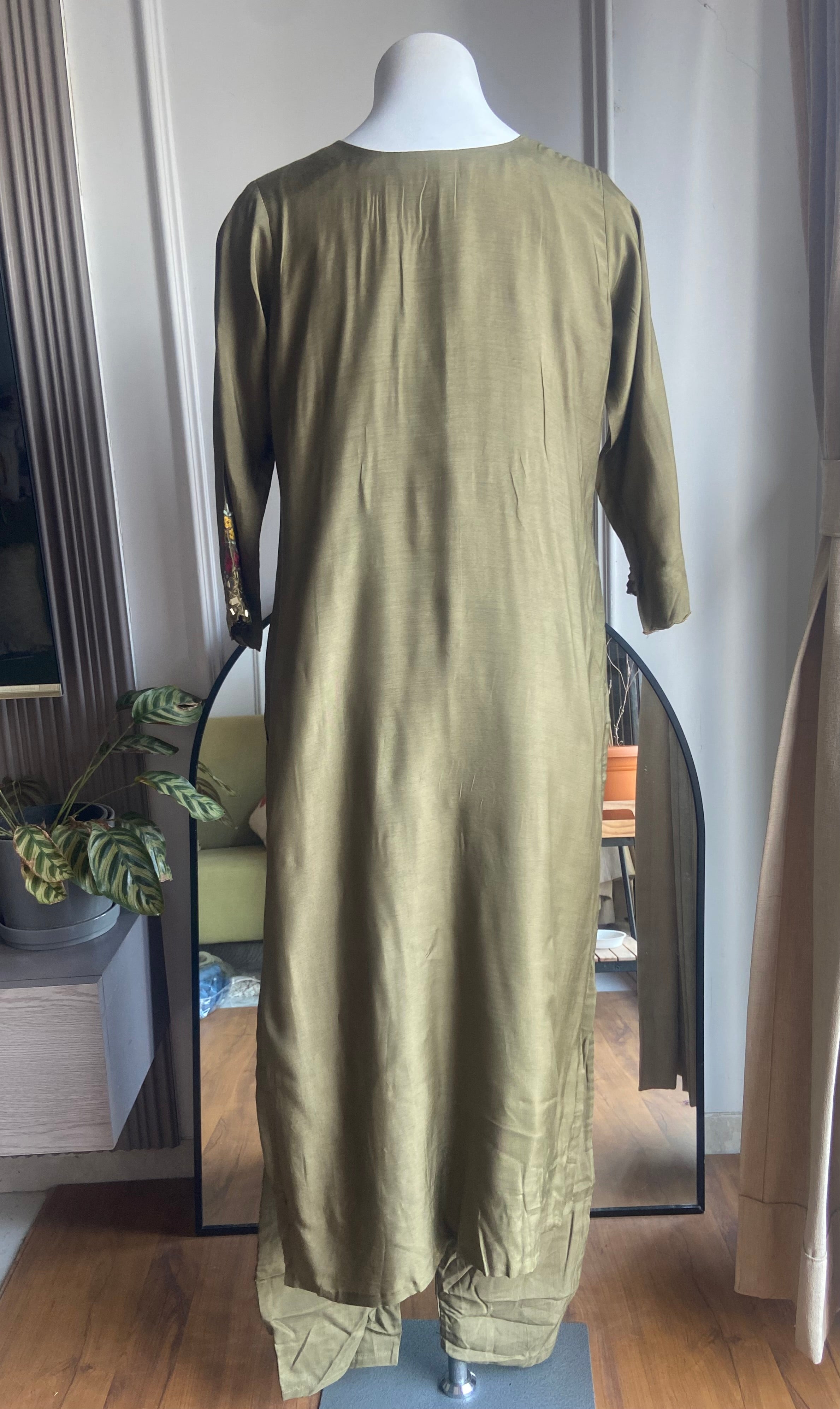 Anika Mirror Work- Army Green