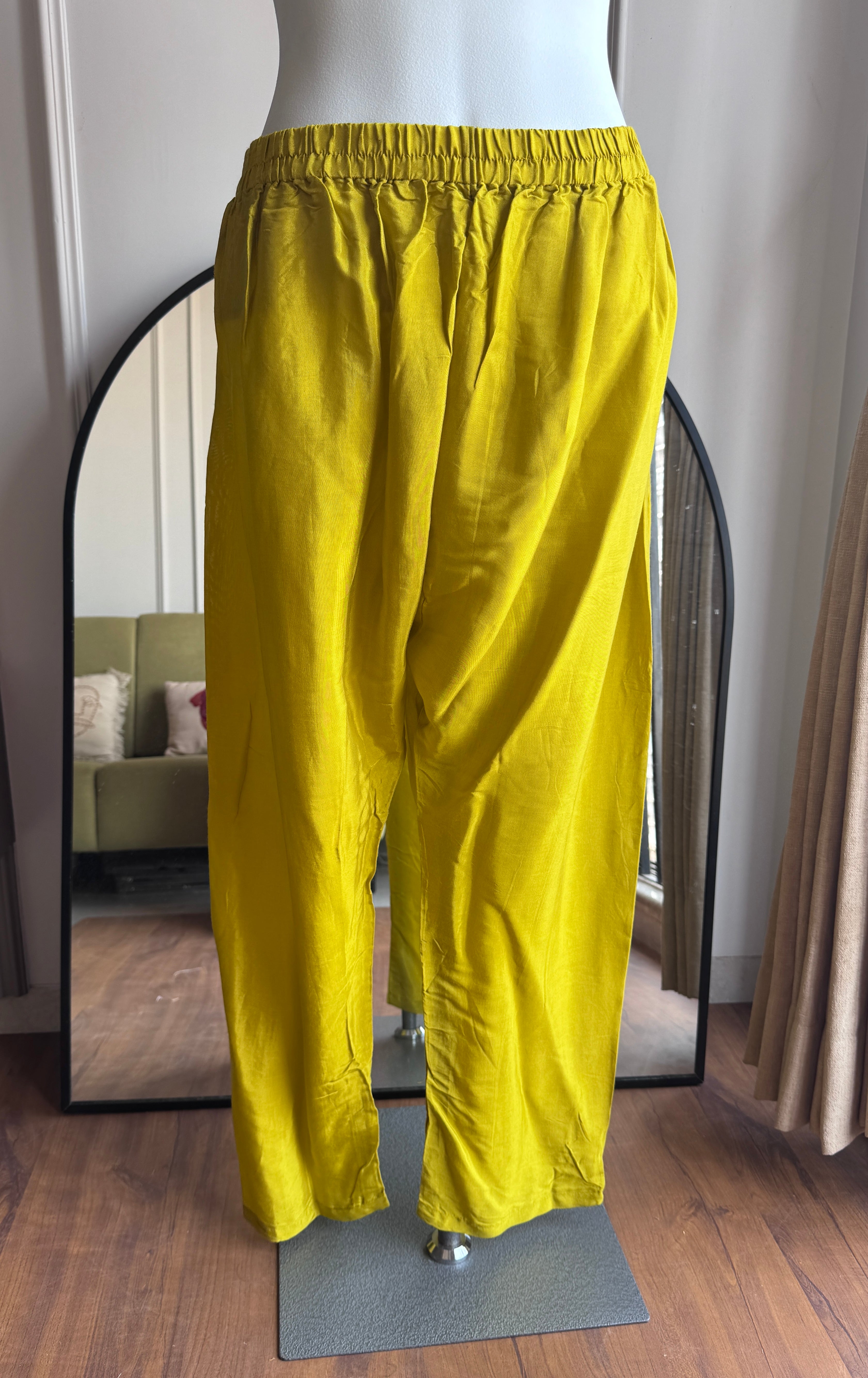 Ruhani Handwork Tissue Anarkali  Dress -Yellow