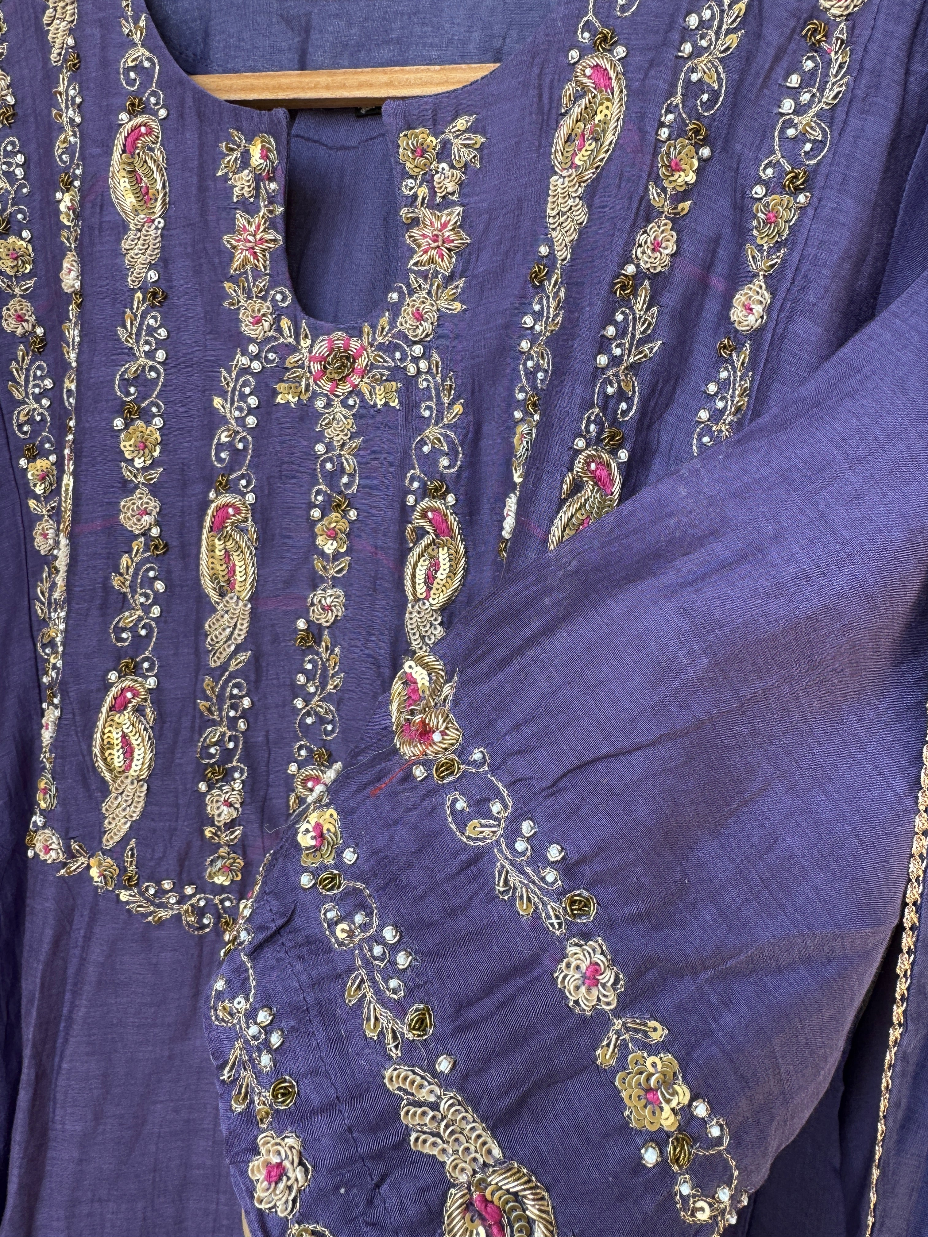 Vartika Mul Chanderi Handwork Dress