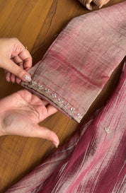 Saumya Green Emerald Hand Work Dress- Pink