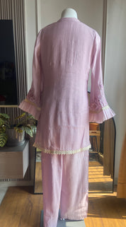 Nikita  thread work coord set (baby pink )