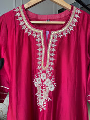 Pavithra Handwork Anarkali Dress- Cherry Red