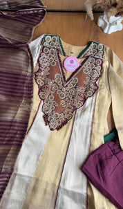 Radhika Zardoshi Dual Tone Anarkali Dres- Purple