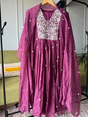 Radhika scalloped neck embroidery dress