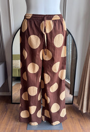 Saloni Polka Dot  Cotton Pocket  Coords- Brown