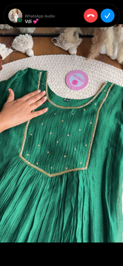 Surbhi Mul Chanderi Aline Dress- Green