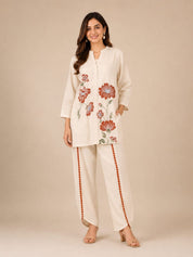 Tanisha embroidered hand work Coords- White