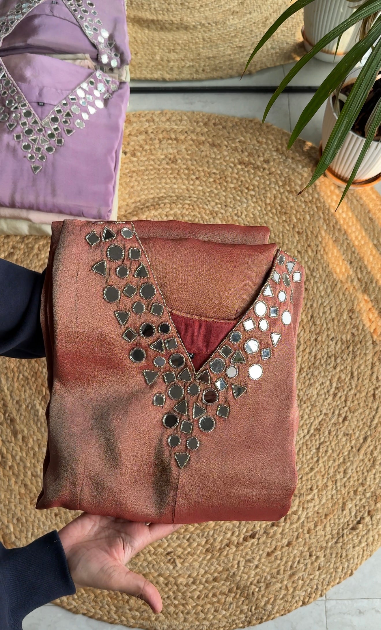 Shruti mirror work dress