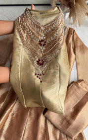 Stuti Shimmer Tissue Anarkali Dress- Liquid Gold