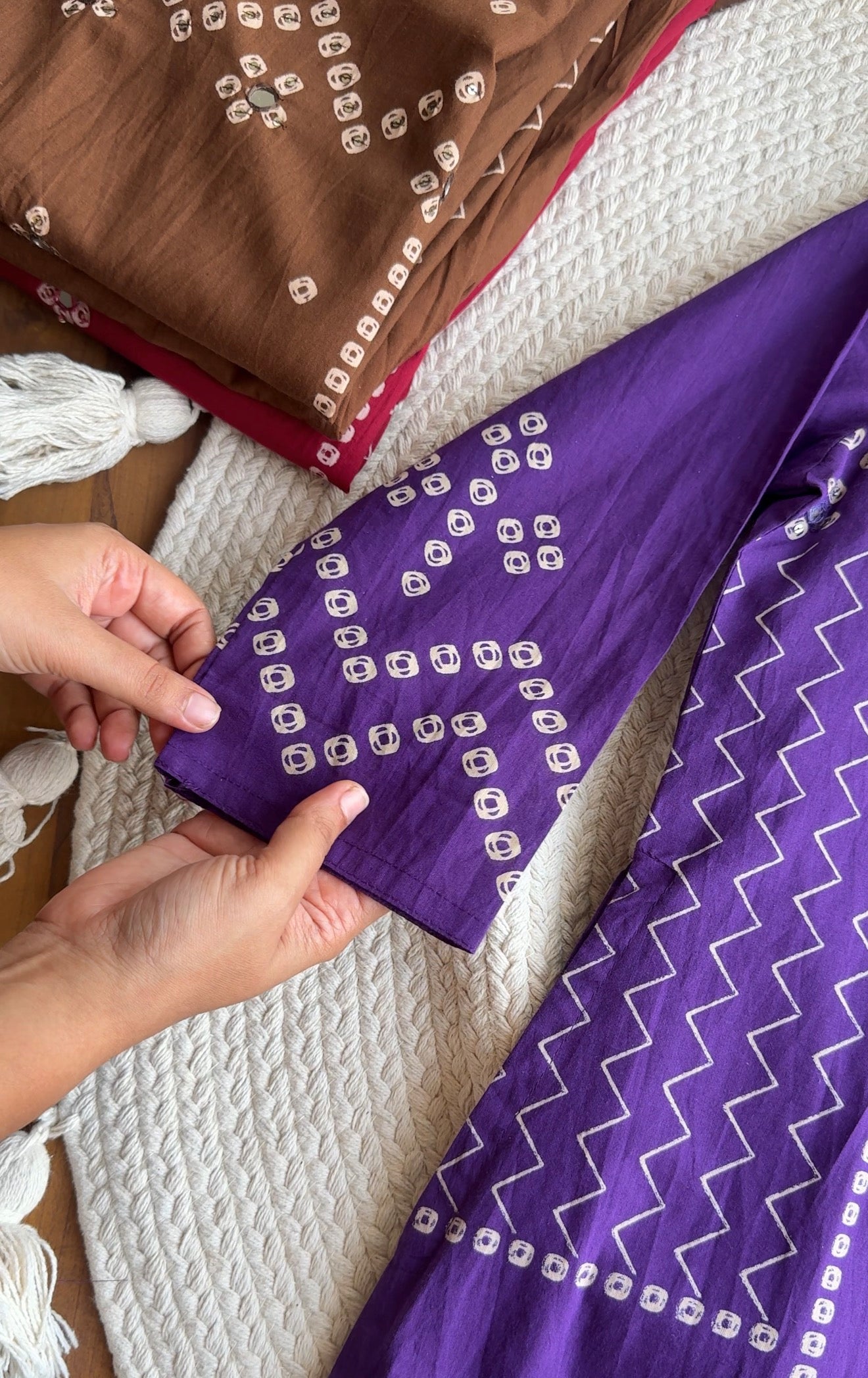 Raha Bandhej Straight Cut- Purple