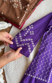 Raha Bandhej Straight Cut- Purple