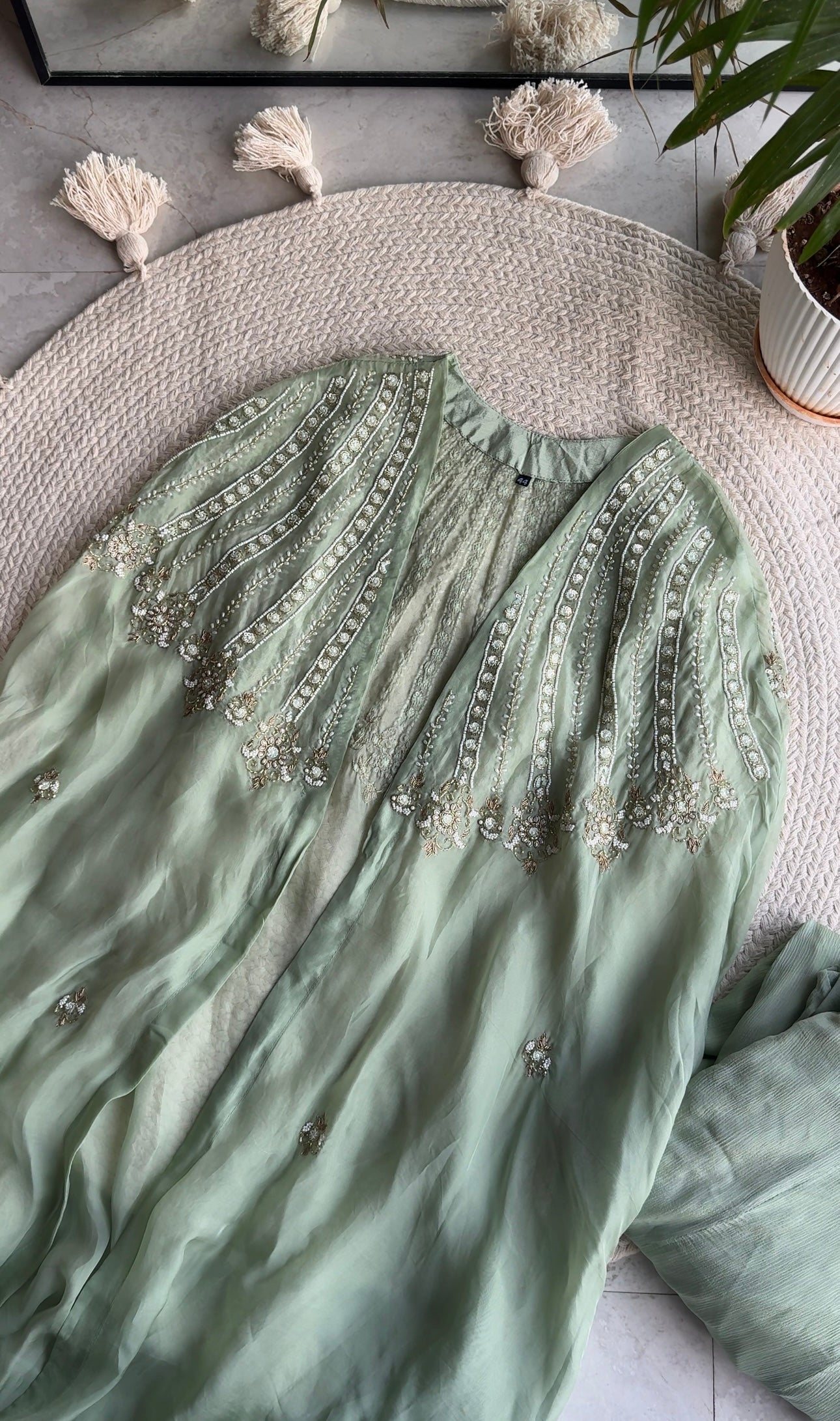 Ritika hand work blouse cape and palazzo pants