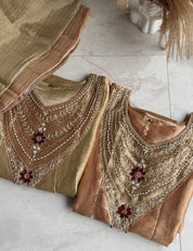 Stuti Shimmer Tissue Anarkali Dress- Liquid Gold