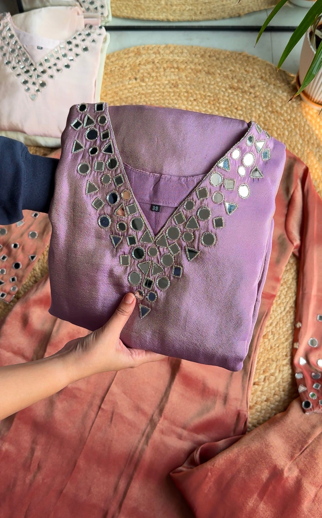 Shruti mirror work dress