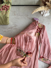 Parineeti Embroided mul chanderi dress