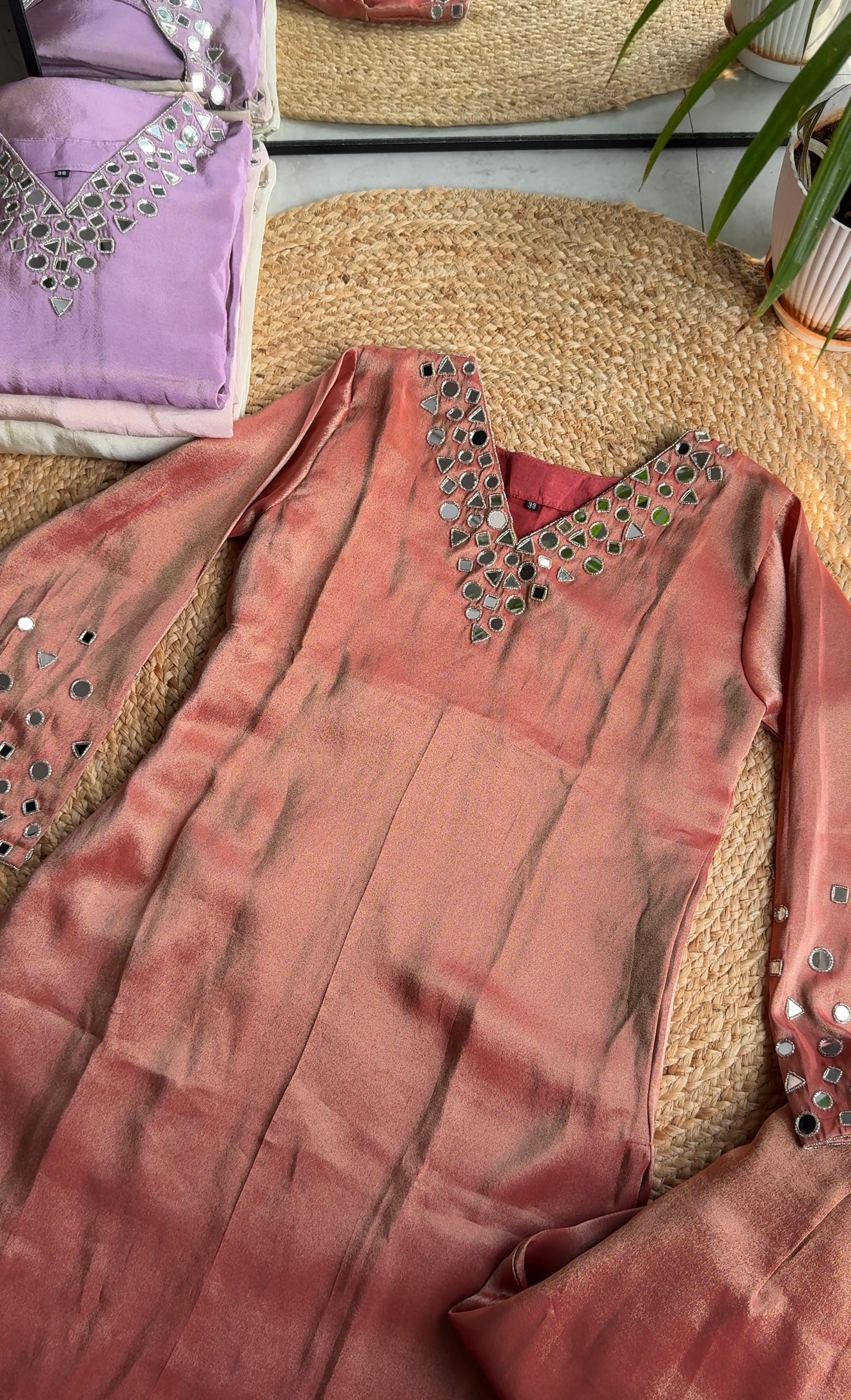 Shruti mirror work dress